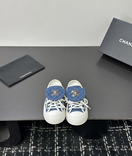 Chanel High-top Slip-on Casual Sneakers with Canvas Upper