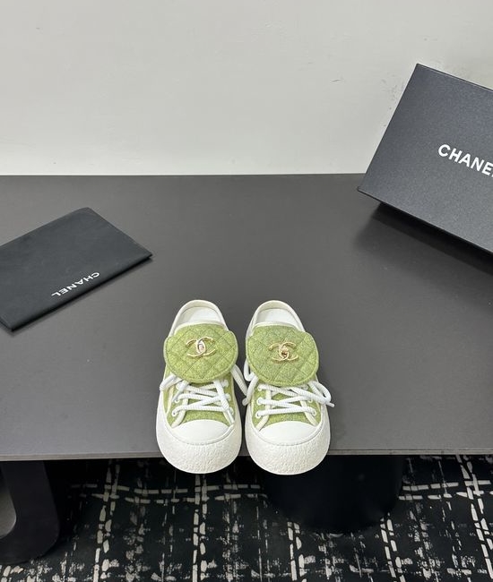 Chanel High-top Slip-on Casual Sneakers with Canvas Upper