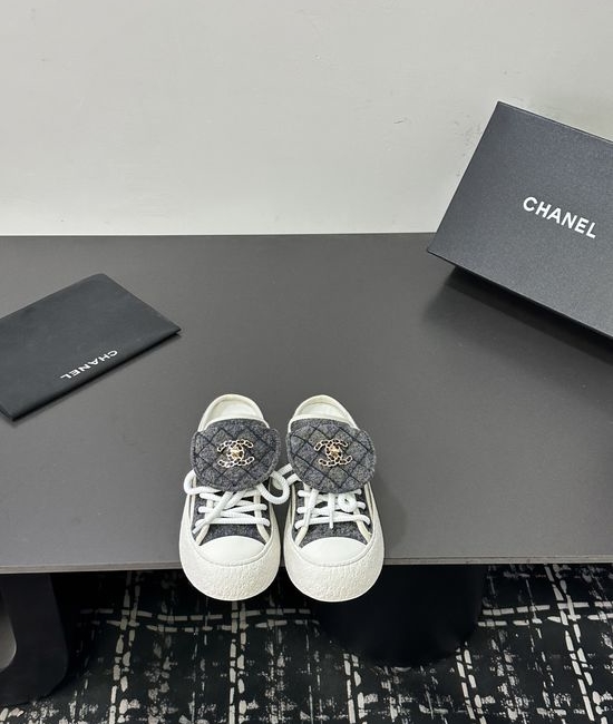 Chanel High-top Slip-on Casual Sneakers with Canvas Upper