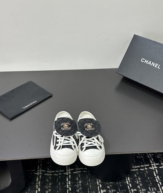 Chanel High-top Slip-on Casual Sneakers with Canvas Upper