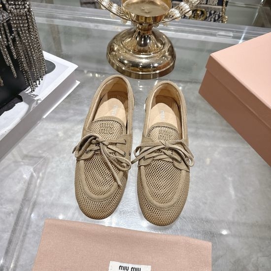 Miu Miu Vintage Suede Bow Decor Slip On Casual Shoes