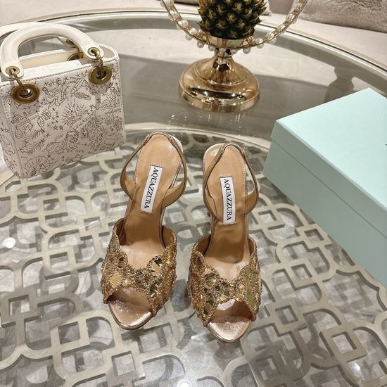 Aquazzura Handmade High-heeled Slippers with Pineapple Design