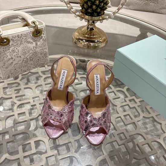 Aquazzura Handmade High-heeled Slippers with Pineapple Design
