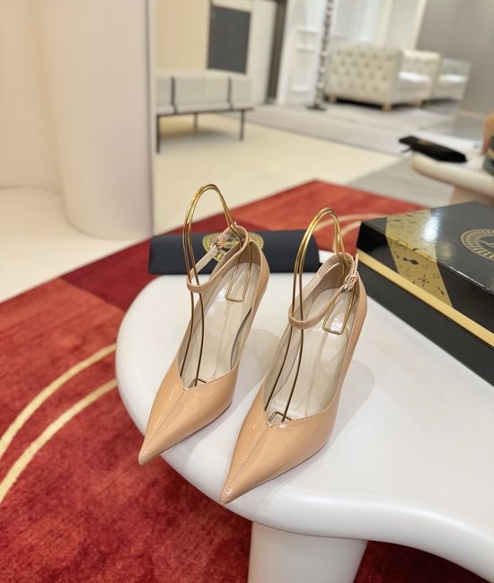 Christian Louboutine Patent Leather Pointed Toe Ankle Strap High Heel Shoes