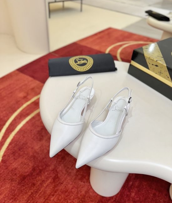 Christian Louboutine Pointed Toe Kitten Heel Elegant Sandals
