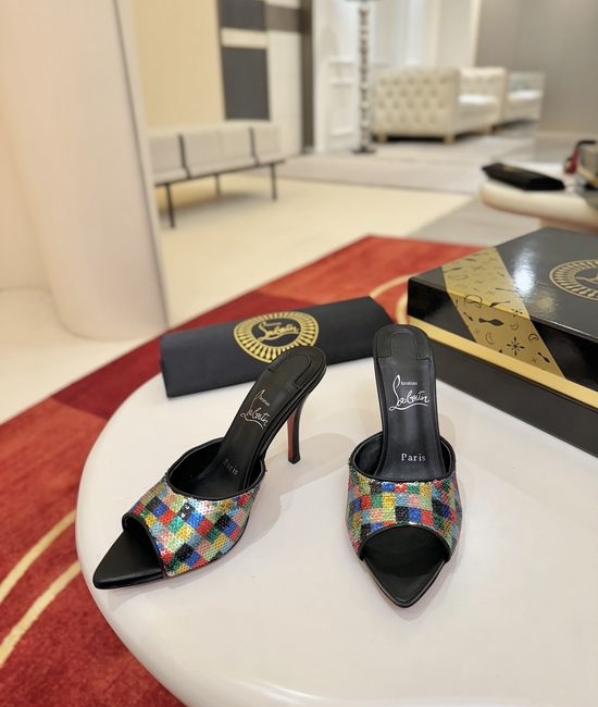 Christian Louboutine Pointed Toe Stiletto Heel Casual Slides