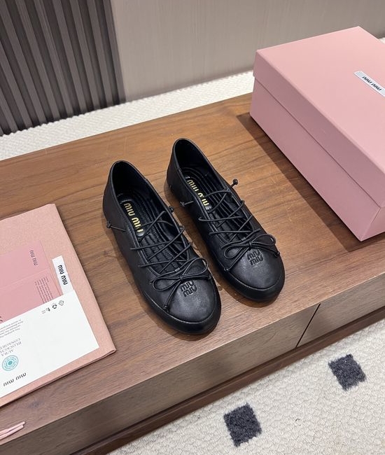 Miu Miu Soft Comfortable Bow Decor Ballet Flat Shoes