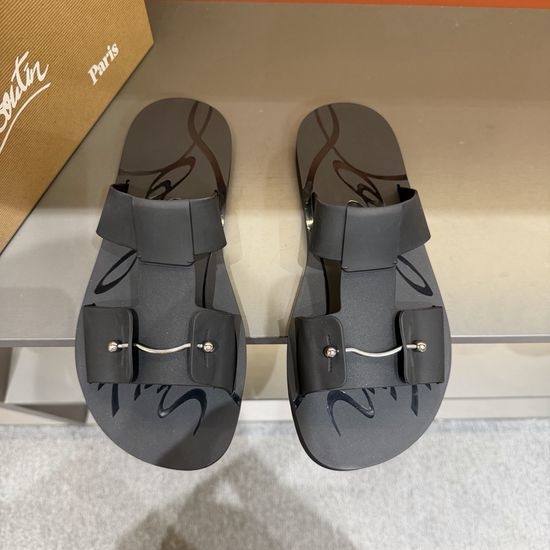 Christian Louboutine Luxury Style Slip On Mules Adjustable Buckle Comfortable