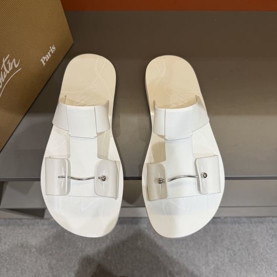 Christian Louboutine Luxury Style Slip On Mules Adjustable Buckle Comfortable