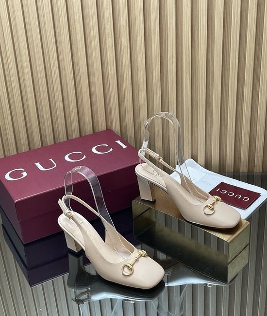 Gucci Block Heel Buckle Fastening Leather Dress Sandals