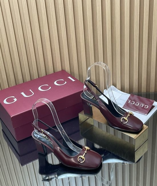 Gucci Block Heel Buckle Fastening Leather Dress Sandals