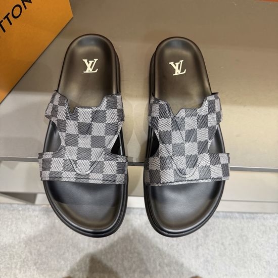 Louis Vuitton LV Premium Slippers Soft Leather Lining Non-slip Sole