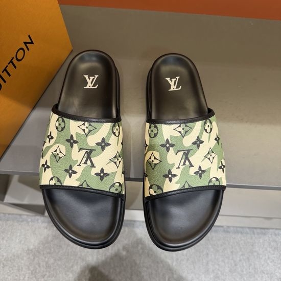 Louis Vuitton LV Premium Slippers Soft Leather Lining Non-slip Sole