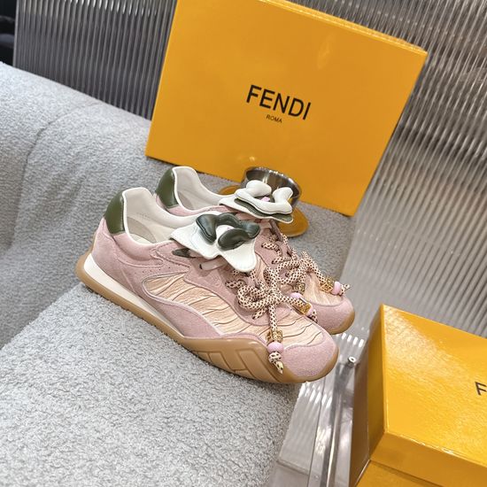 Fendi Sunflower Detachable Casual Sneakers with Retro Logo