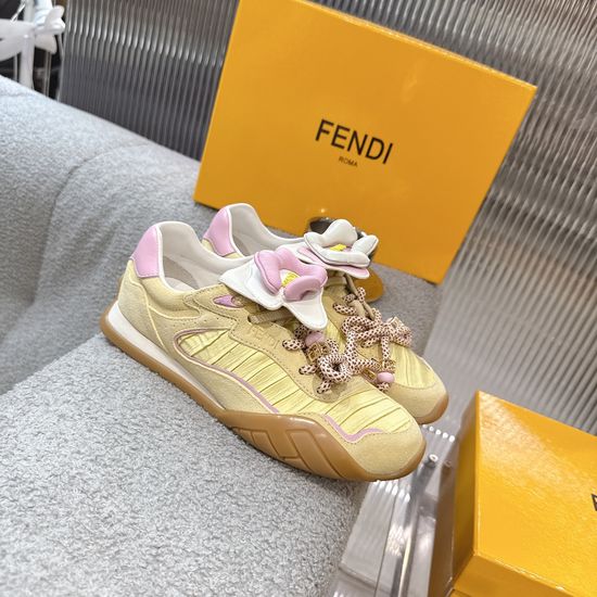 Fendi Sunflower Detachable Casual Sneakers with Retro Logo