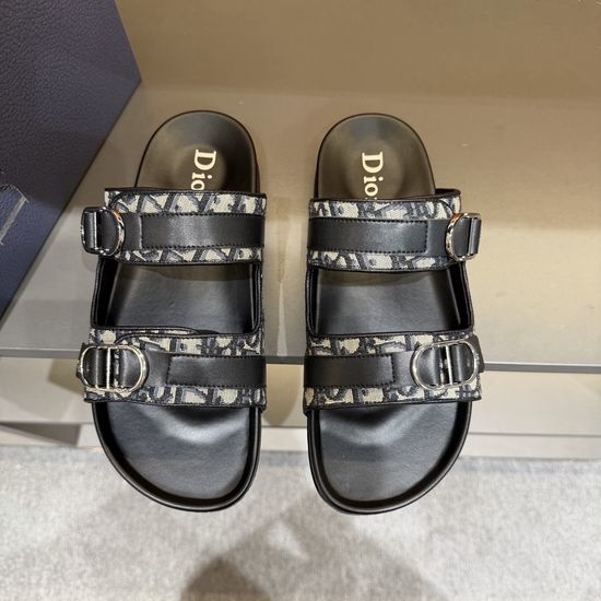 Christian Dior CD Classic Printed Sandals with Adjustable Magic Tape Closure