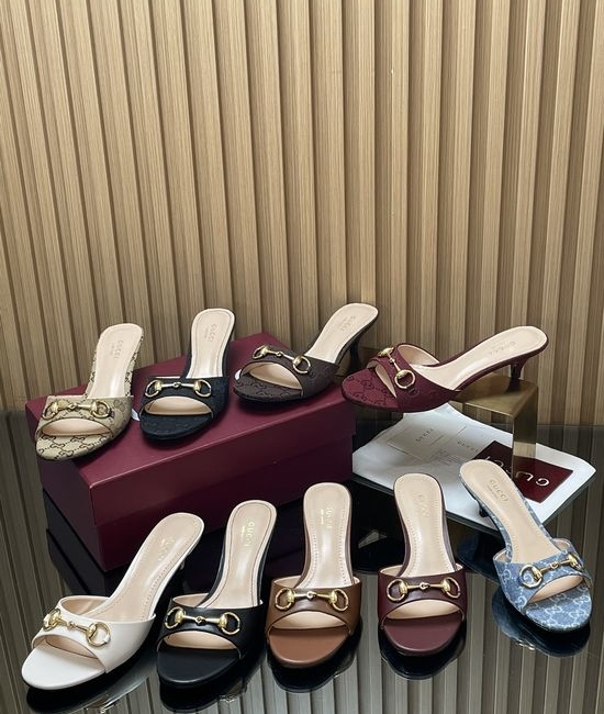 Gucci Horsebit Kitten Heel Slide Sandals