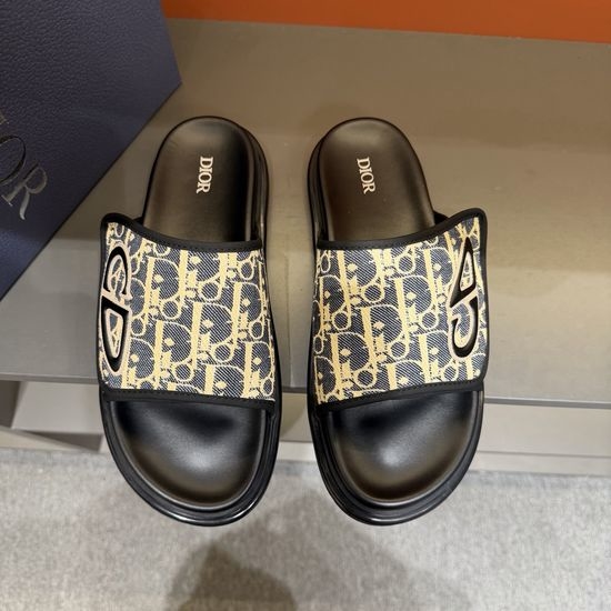 Christian Dior CD Classic Printed Sandals with Adjustable Magic Tape Closure