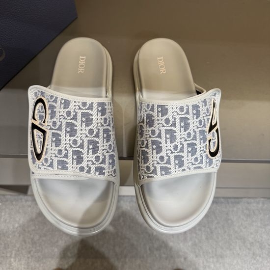 Christian Dior CD Classic Printed Sandals with Adjustable Magic Tape Closure