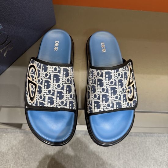 Christian Dior CD Classic Printed Sandals with Adjustable Magic Tape Closure