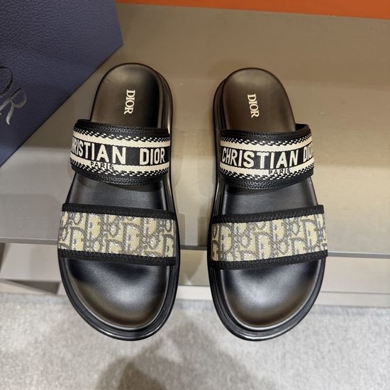 Christian Dior CD Classic Printed Sandals with Adjustable Magic Tape Closure
