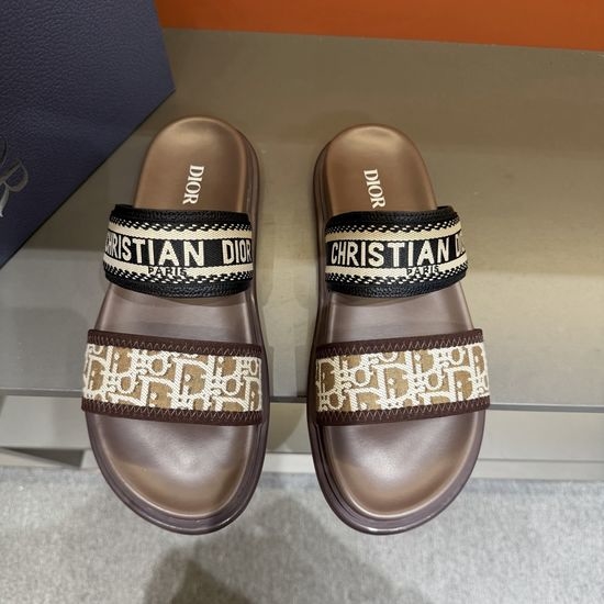 Christian Dior CD Classic Printed Sandals with Adjustable Magic Tape Closure