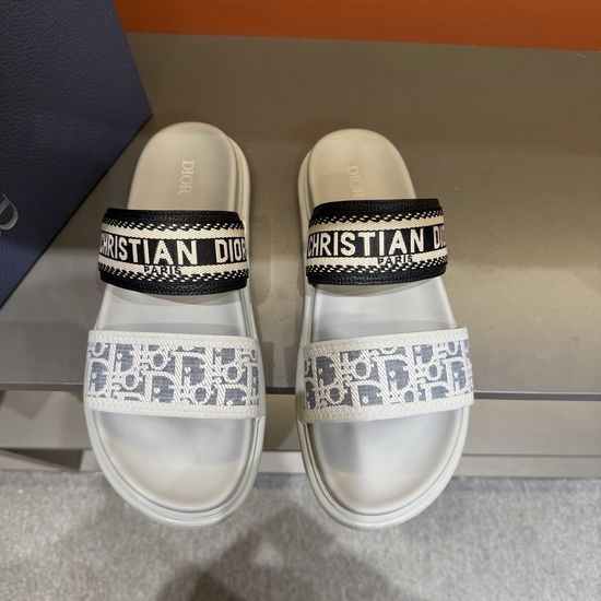 Christian Dior CD Classic Printed Sandals with Adjustable Magic Tape Closure