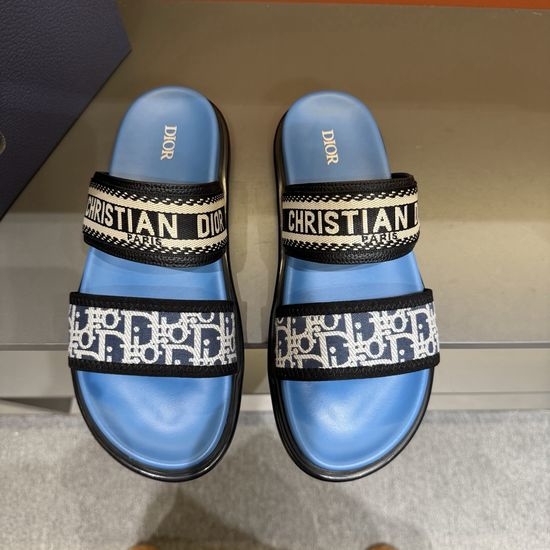 Christian Dior CD Classic Printed Sandals with Adjustable Magic Tape Closure