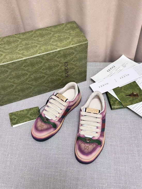 Gucci Distressed Leather Upper Casual Daily Wear Shoes