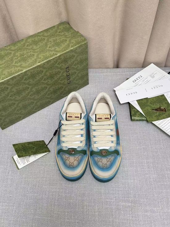 Gucci Premium Distressed Leather Casual Lifestyle Shoes