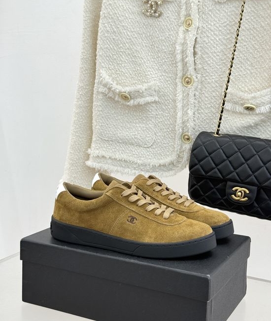 Chanel Retro Suede Leather Stitching Casual Training Sneakers