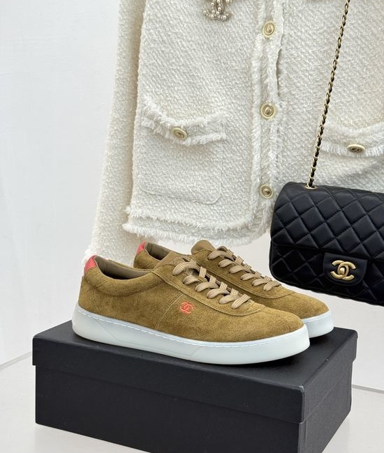 Chanel Retro Suede Leather Stitching Casual Training Sneakers