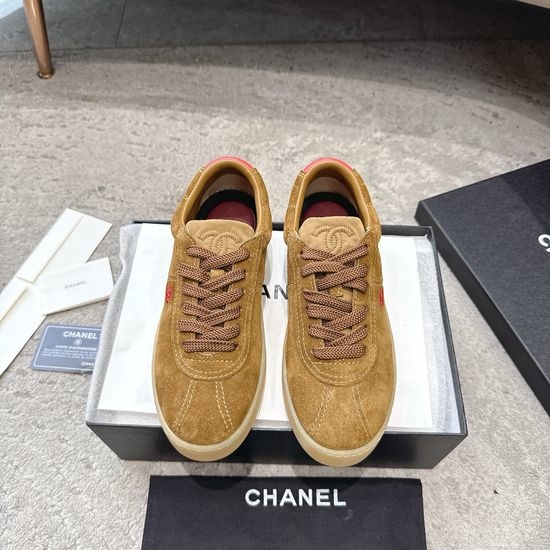 Chanel Suede Casual Sneakers Soft Breathable Non-slip Daily Shoes