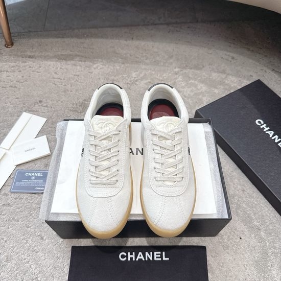 Chanel Suede Casual Sneakers Soft Breathable Non-slip Daily Shoes