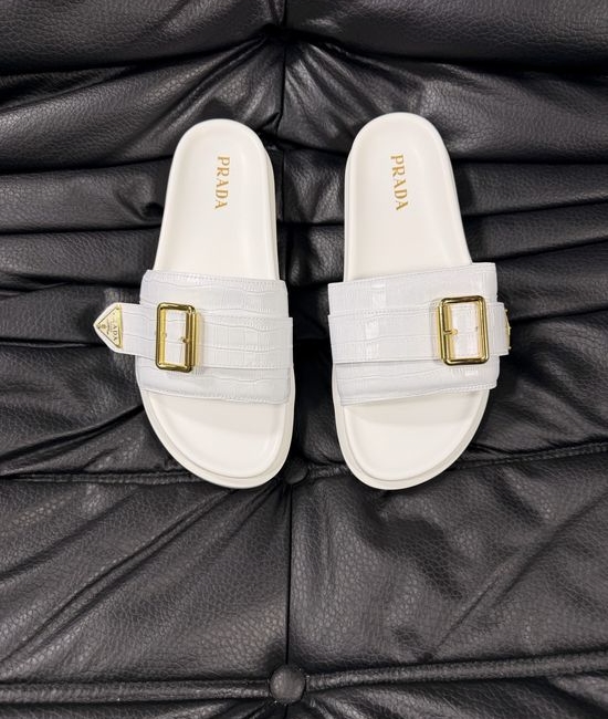 Prada Genuine Sheepskin Lightweight Comfortable Casual Slides