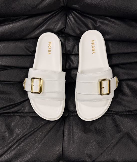 Prada Genuine Sheepskin Lightweight Comfortable Casual Slides