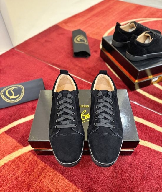 Christian Louboutine Premium Black Suede Low Top Casual Sneakers