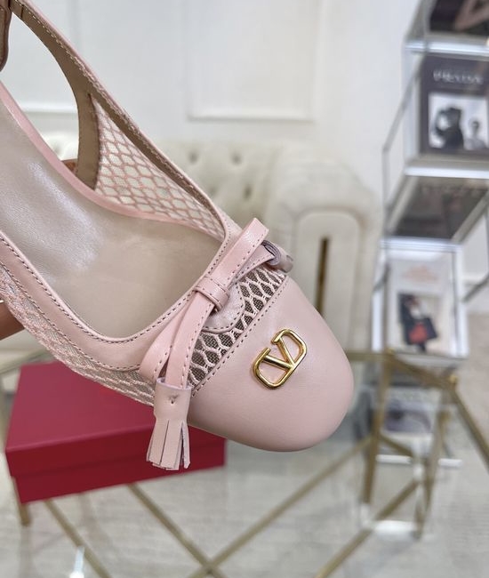 Valentino Bow Decor Leather High Heel Shoes Elegant Comfortable Classic