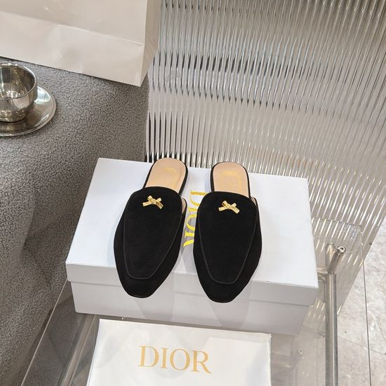 Christian Dior Flat Slides Premium Soft Leather Comfortable Casual Daily Wear