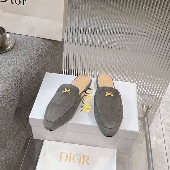 Christian Dior Flat Slides Premium Soft Leather Comfortable Casual Daily Wear