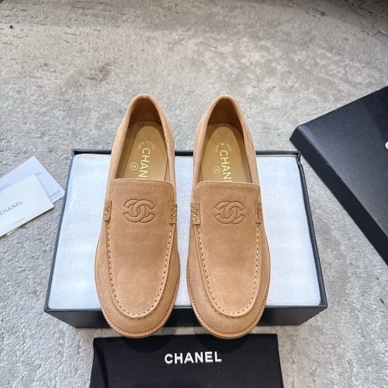 Chanel Rhinestone Buckle Patent Leather Loafers