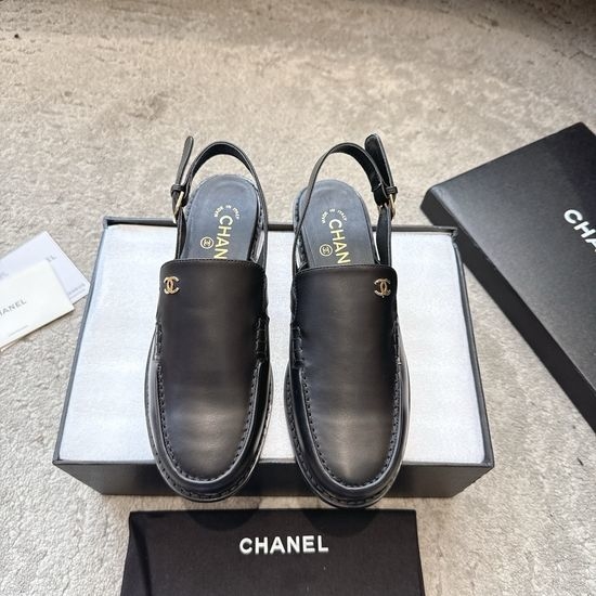 Chanel Rhinestone Buckle Suede Leather Loafers