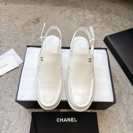 Chanel Rhinestone Buckle Suede Leather Loafers