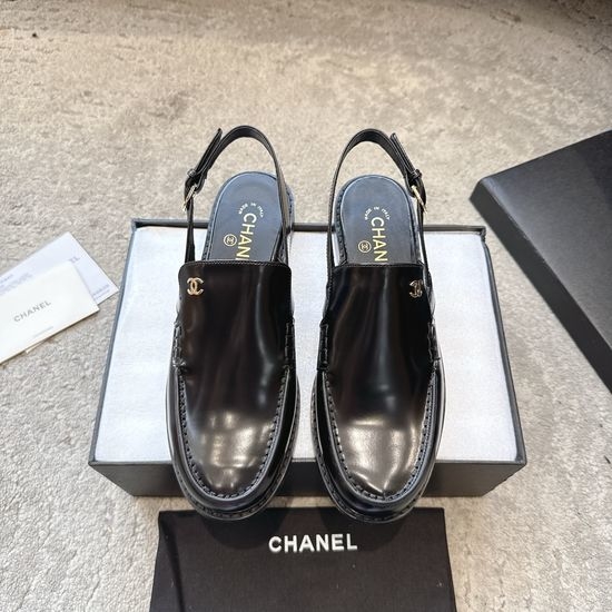 Chanel Rhinestone Buckle Suede Leather Loafers