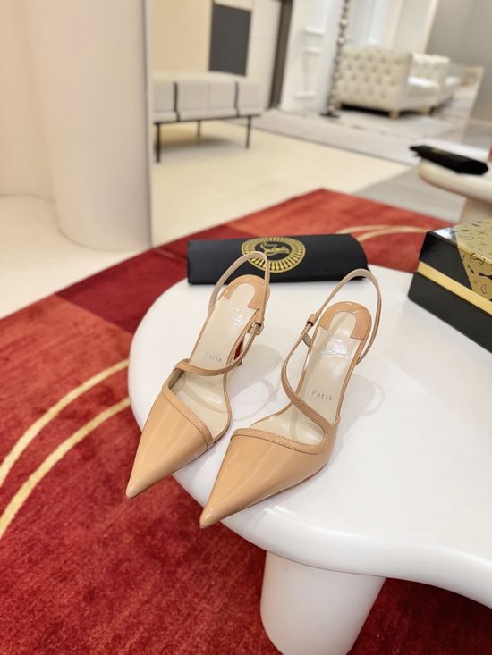 Christian Louboutine Pointed Toe Side Strap High Heel Sandals