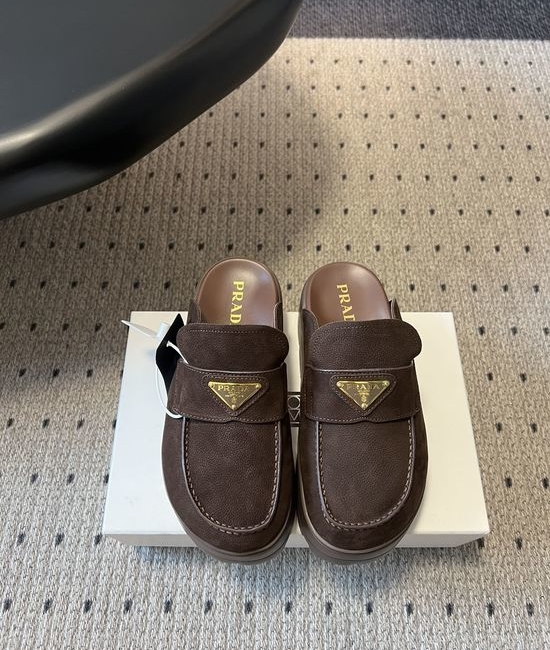 Prada Vintage Suede Platform Mule Shoes Comfortable Daily Wear