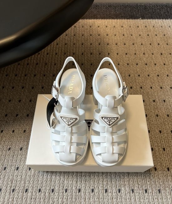 Prada Chunky Roman Sandals with Buckle Strap Design