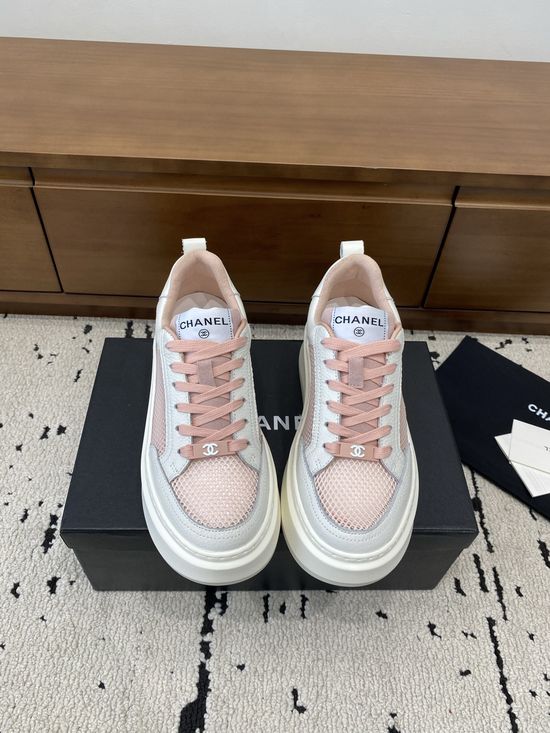 Chanel Black and White Leather Casual Comfort Sneakers