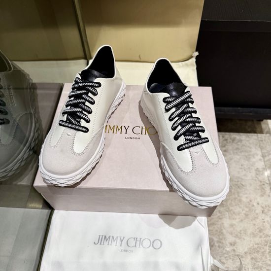 Jimmy Choo Classic White Sneakers Versatile Stylish Casual Footwear