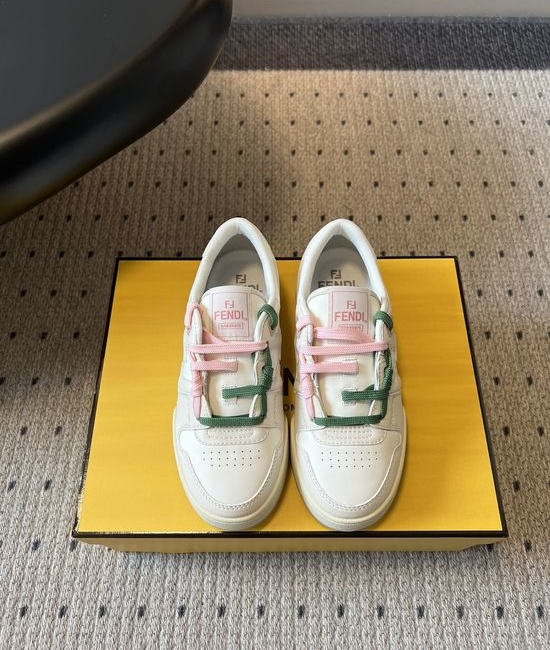 Fendi Retro Color-Block Sneakers with Signature Laces